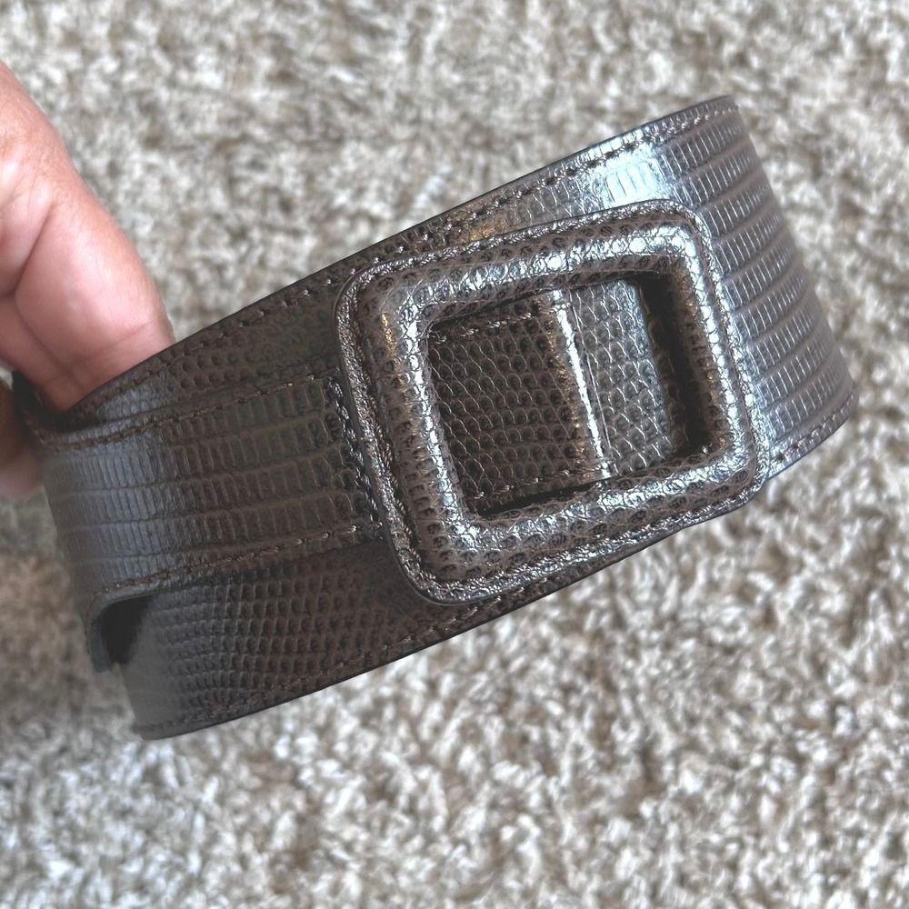 Banana‎ Republic Womens Brown Lizard Embossed Leather Wide Waist Belt XS Italy